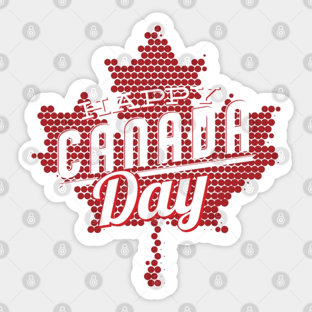 Happy Canada Day Maple Leaf Design Special Canada Independence Celebration Design - lght Sticker by QualiTshirt